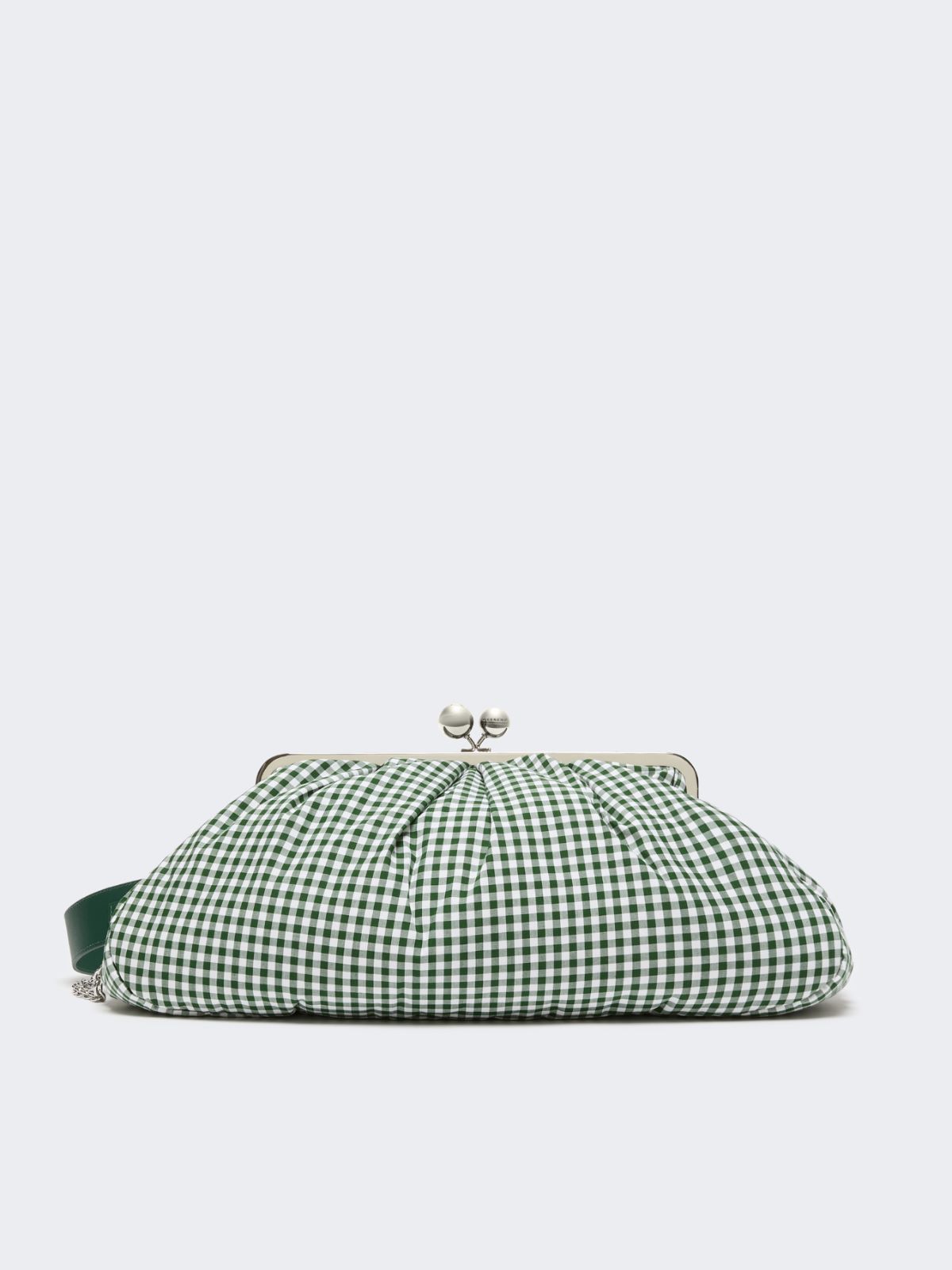 Large gingham cotton Pasticcino Bag - MOSS GREEN - Max Mara - 6