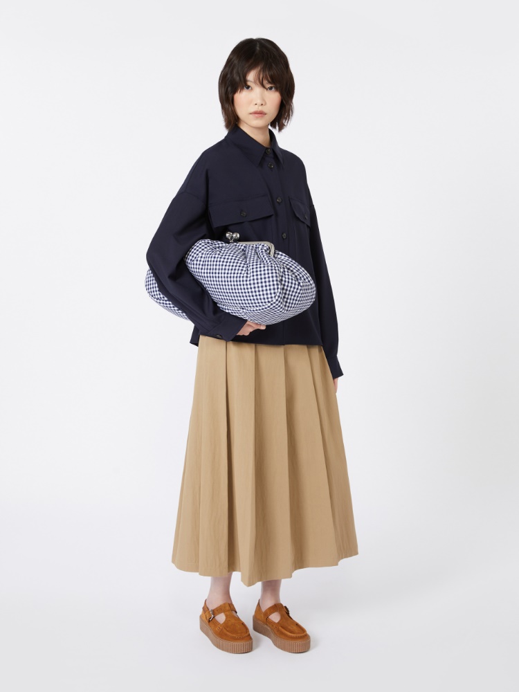 Large gingham cotton Pasticcino Bag - ULTRAMARINE - Max Mara