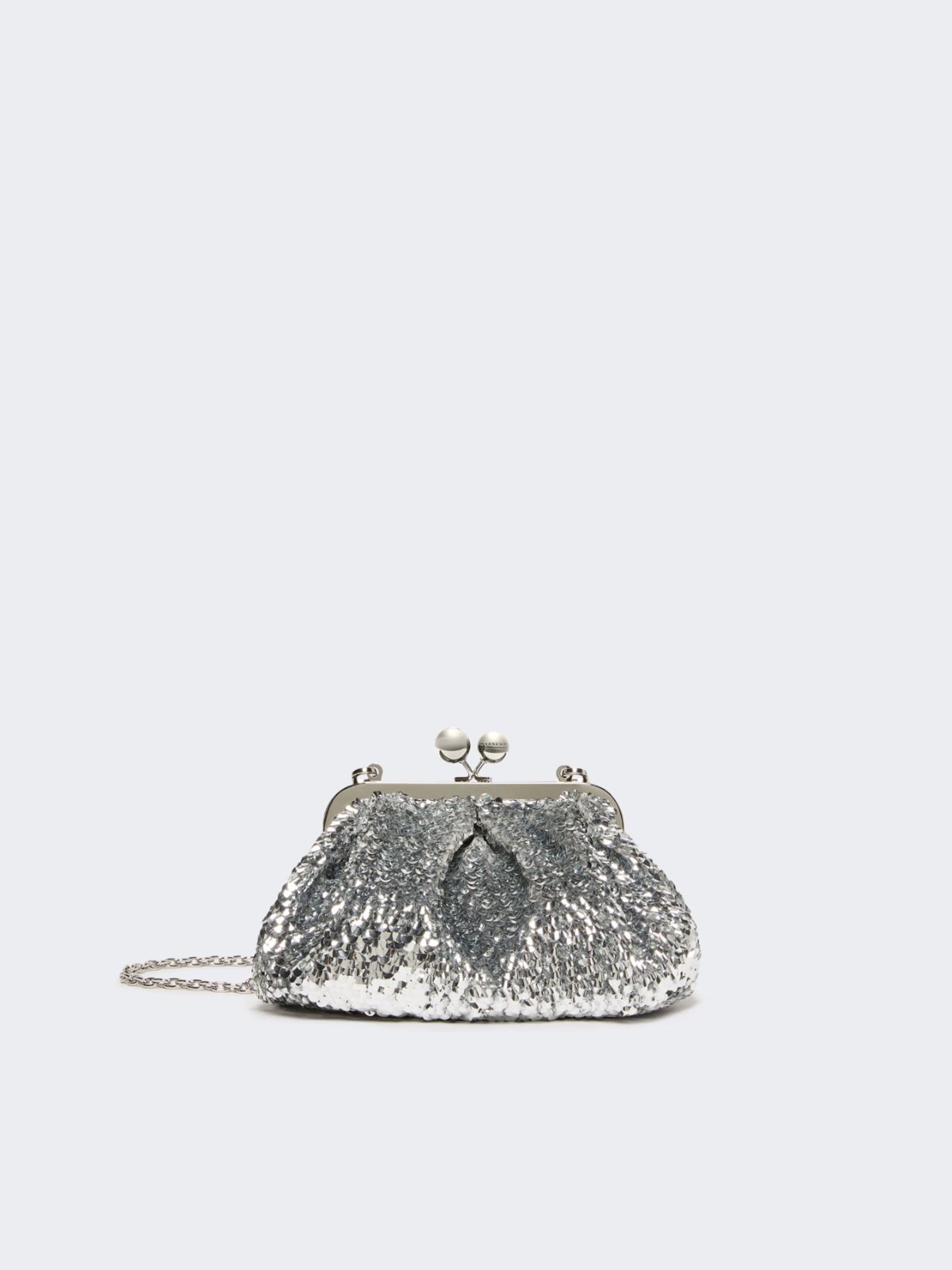 Sequin-adorned small satin Pasticcino Bag - SILVER - Max Mara - 12
