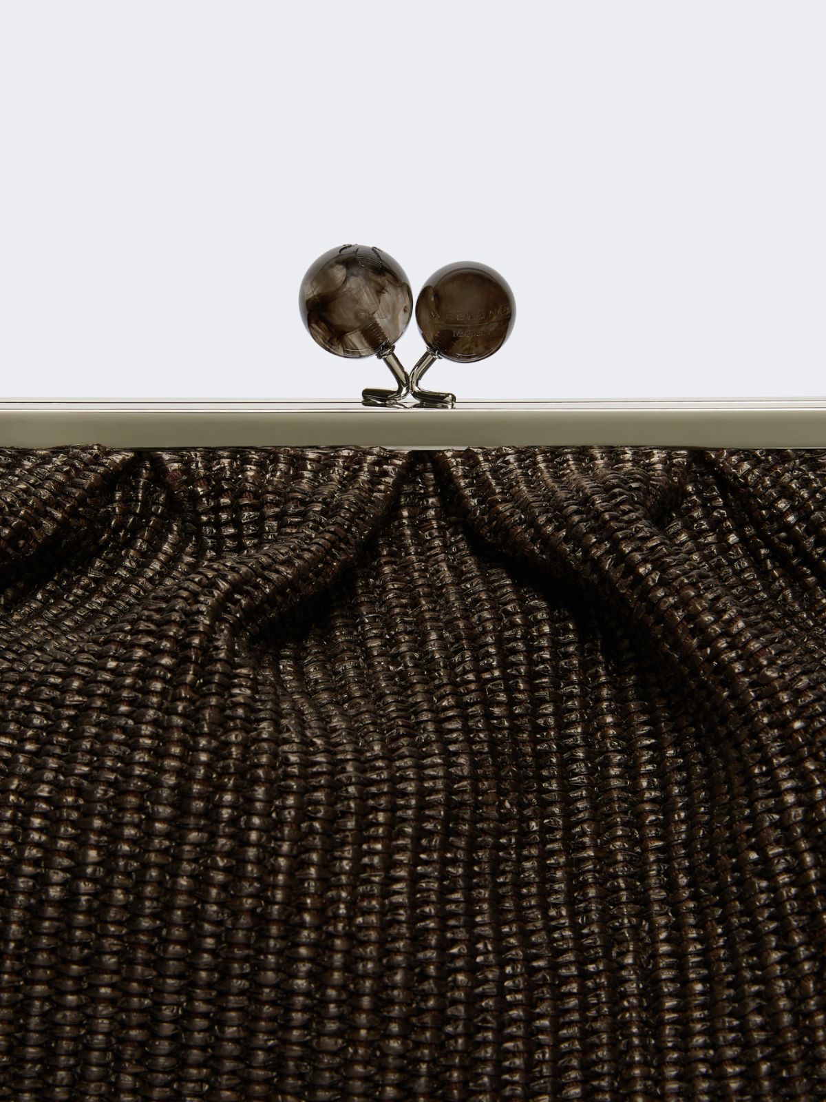 Large raffia-effect Pasticcino bag - DARK BROWN - Max Mara - 4