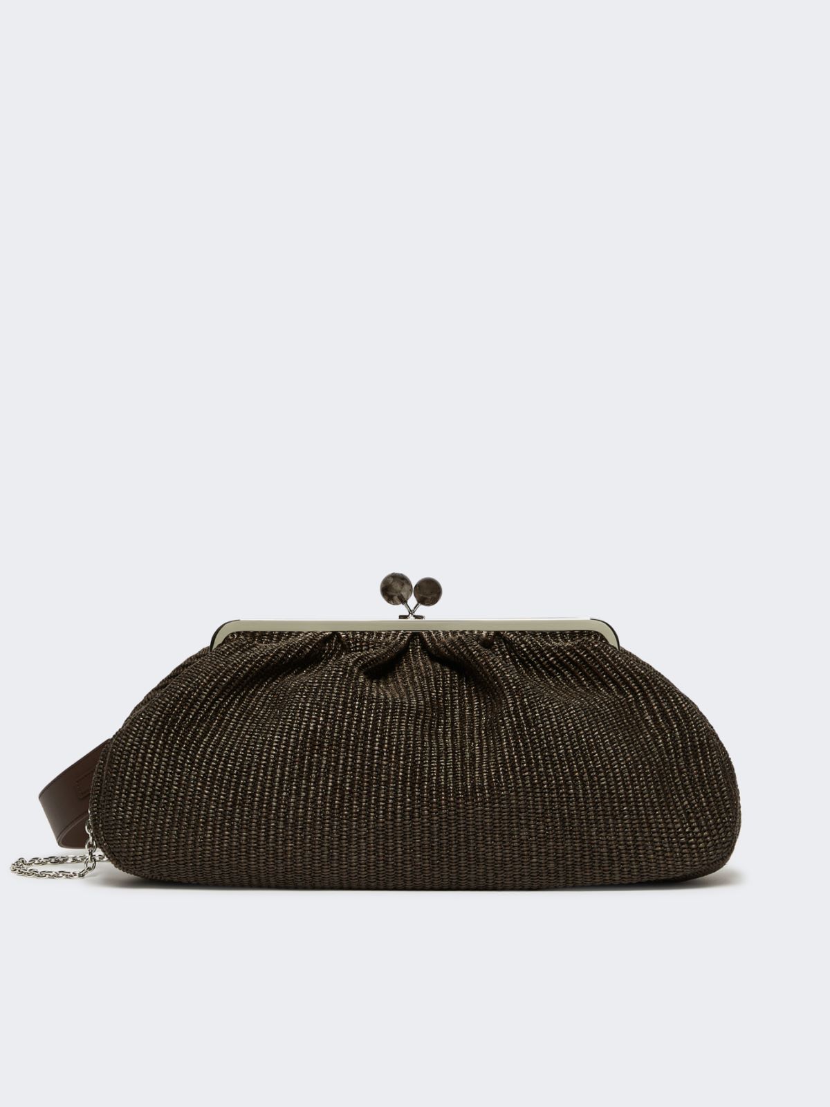 Large raffia-effect Pasticcino bag - DARK BROWN - Max Mara
