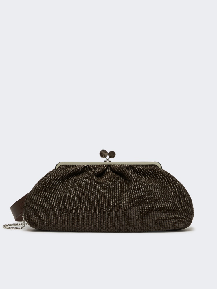 Large raffia-effect Pasticcino bag - DARK BROWN - Max Mara