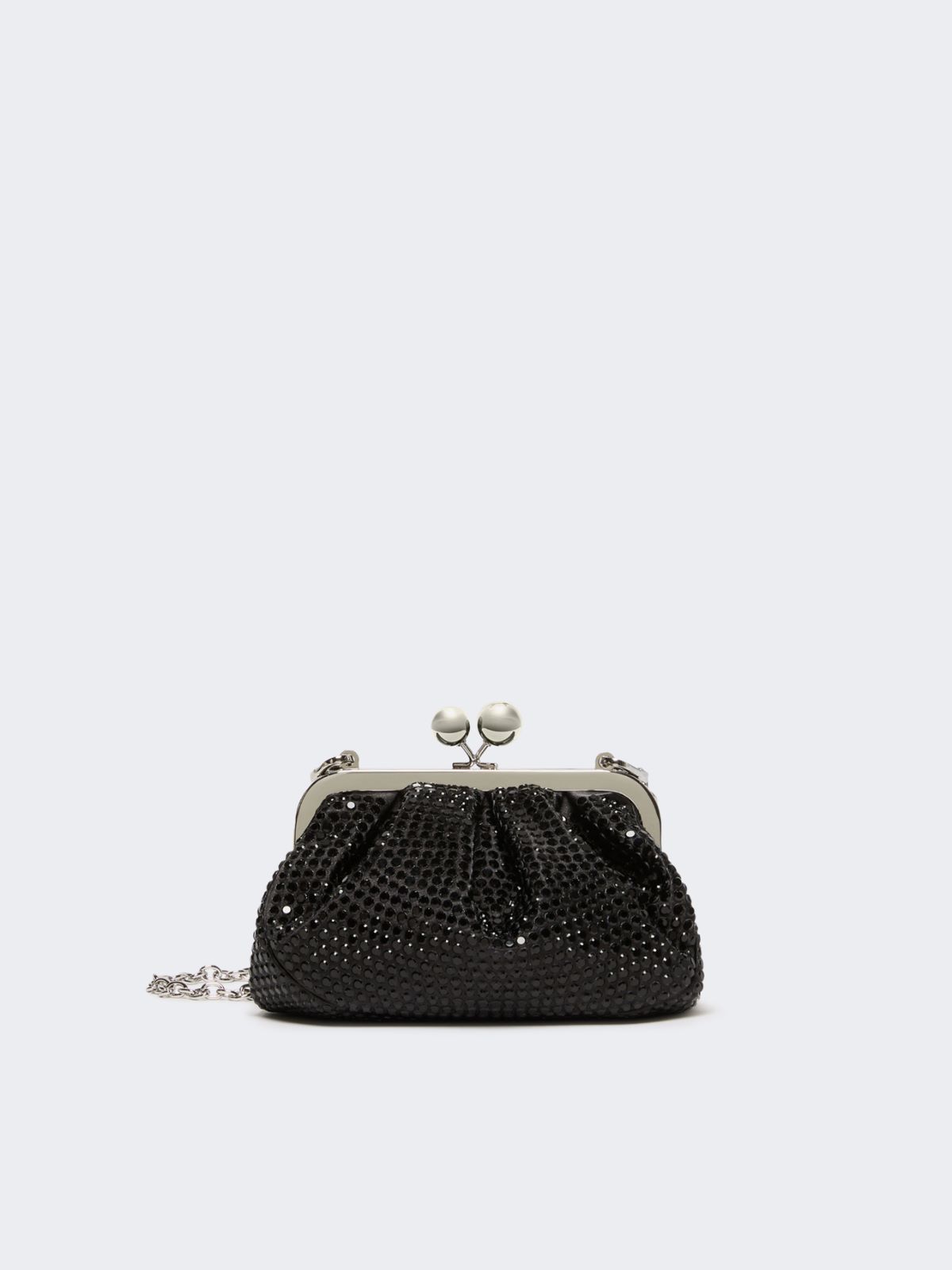 Rhinestone-adorned small satin Pasticcino Bag - DARK GREY - Max Mara - 12