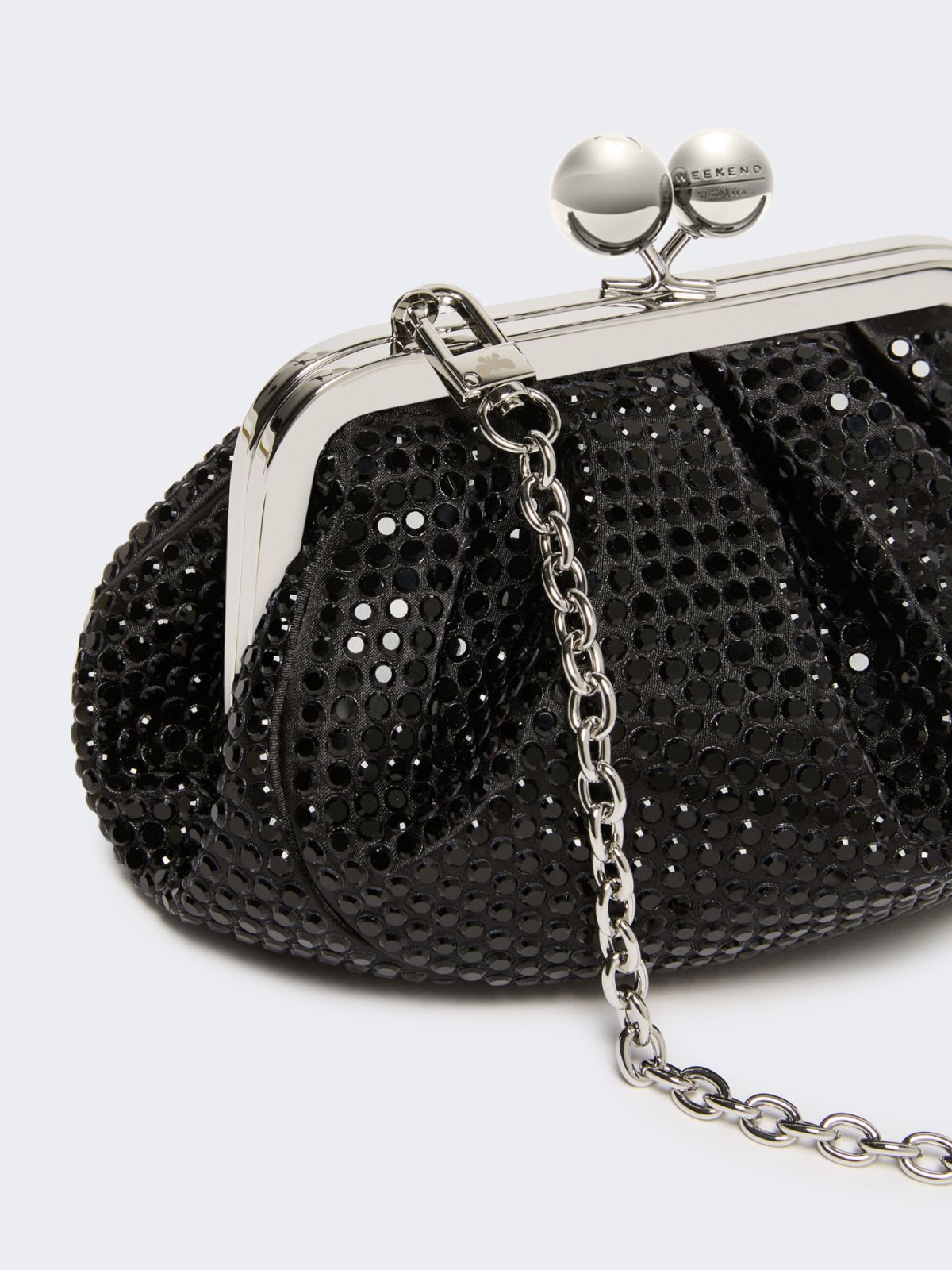 Rhinestone-adorned small satin Pasticcino Bag - DARK GREY - Max Mara - 6