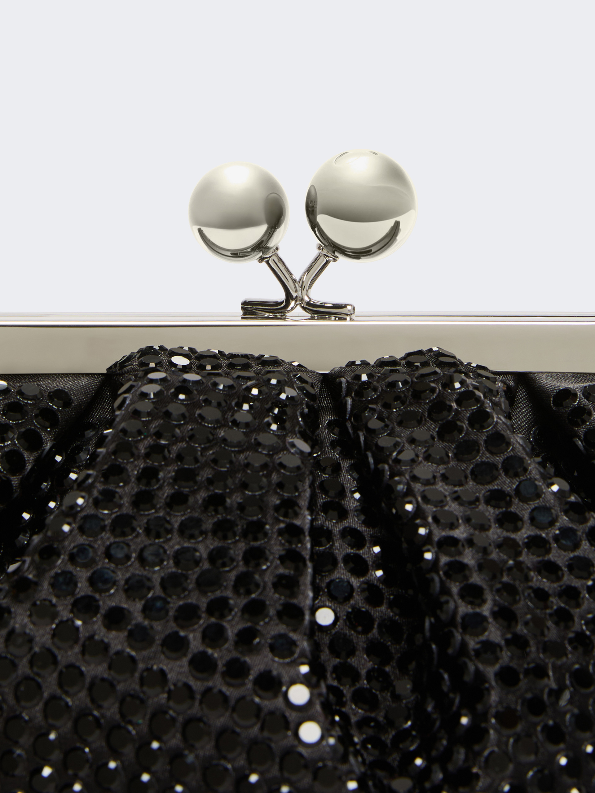 Rhinestone-adorned small satin Pasticcino Bag - DARK GREY - Max Mara - 4