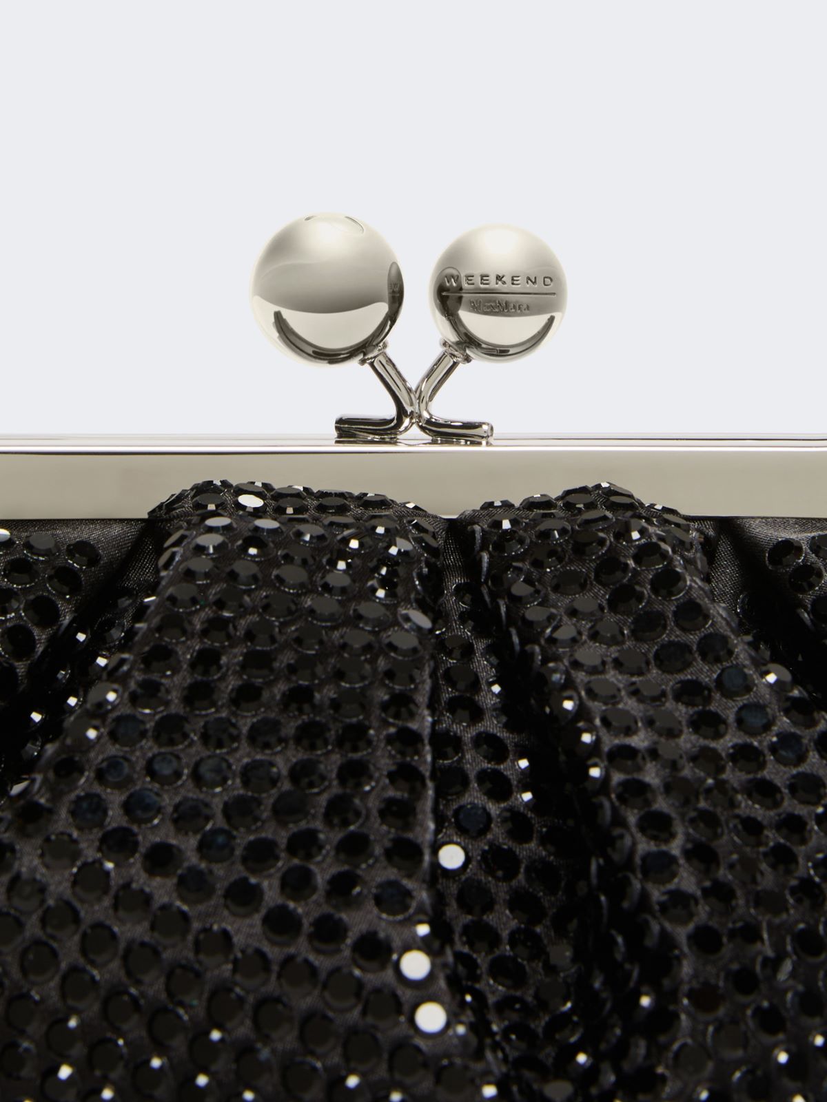 Rhinestone-adorned small satin Pasticcino Bag - DARK GREY - Max Mara - 6