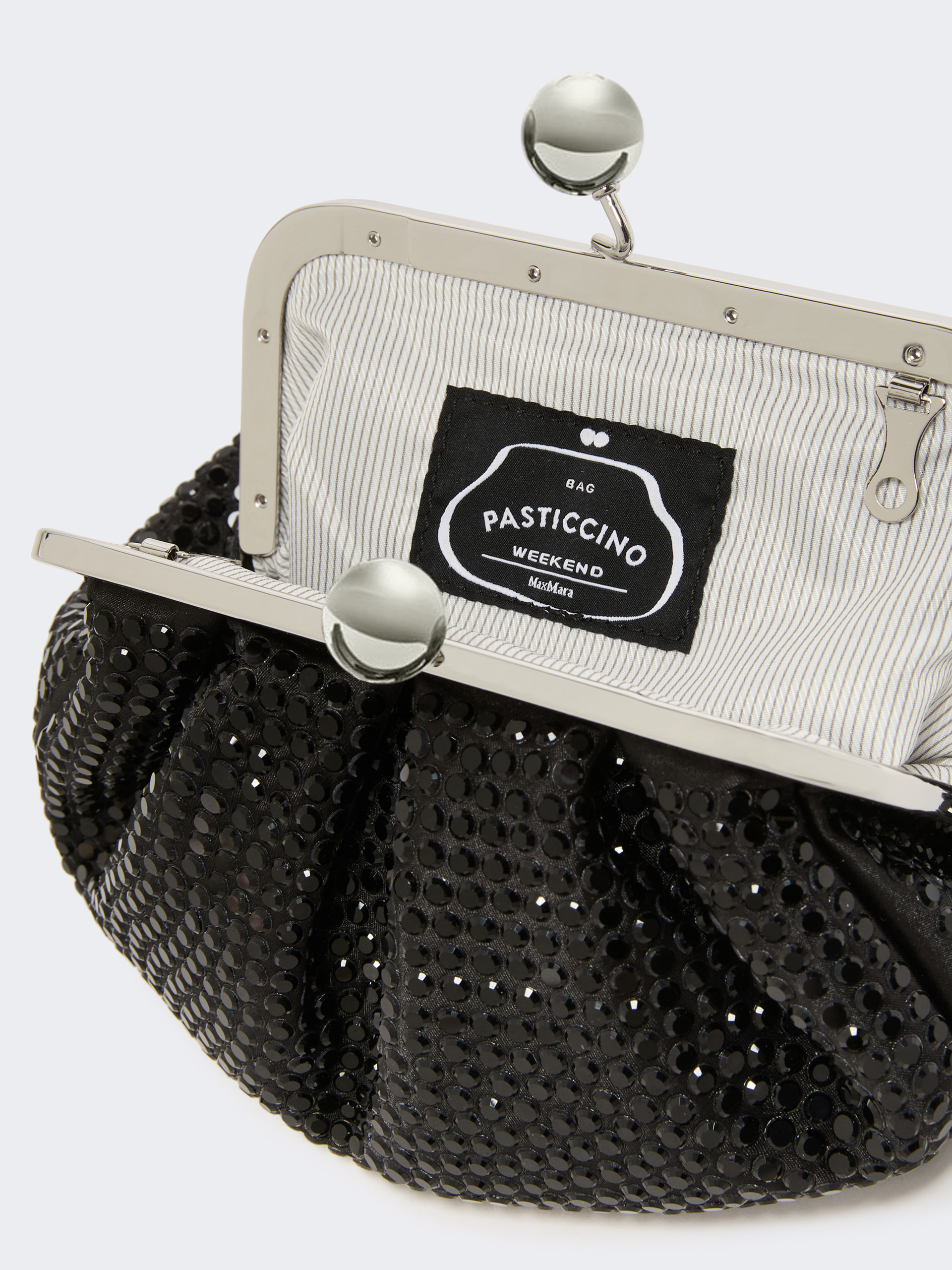 Rhinestone-adorned small satin Pasticcino Bag - DARK GREY - Max Mara - 5