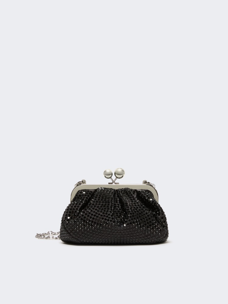 Rhinestone-adorned small satin Pasticcino Bag - DARK GREY - Max Mara