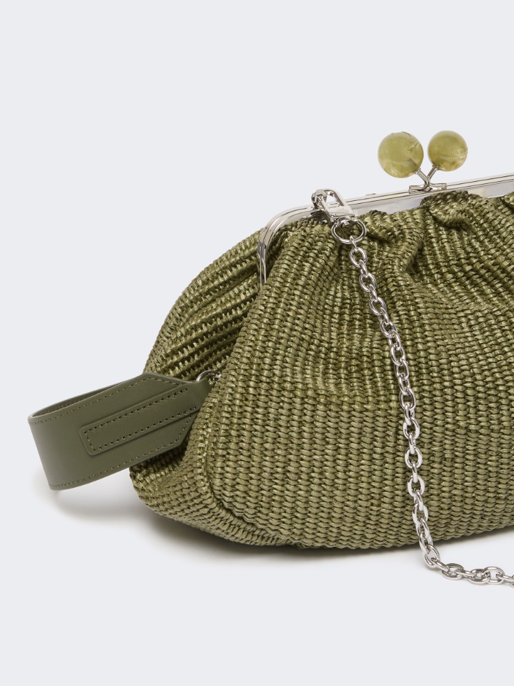 Medium raffia-effect Pasticcino bag - SAGE GREEN - 3