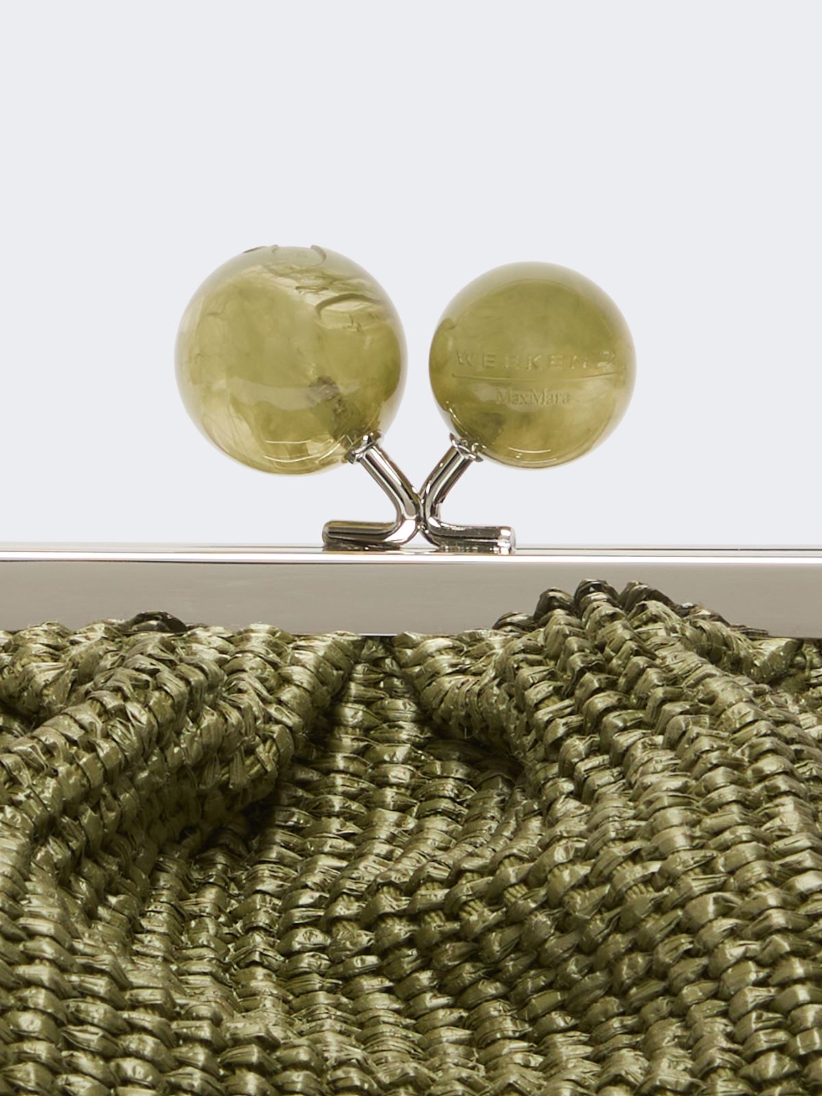 Medium raffia-effect Pasticcino bag - SAGE GREEN - 4