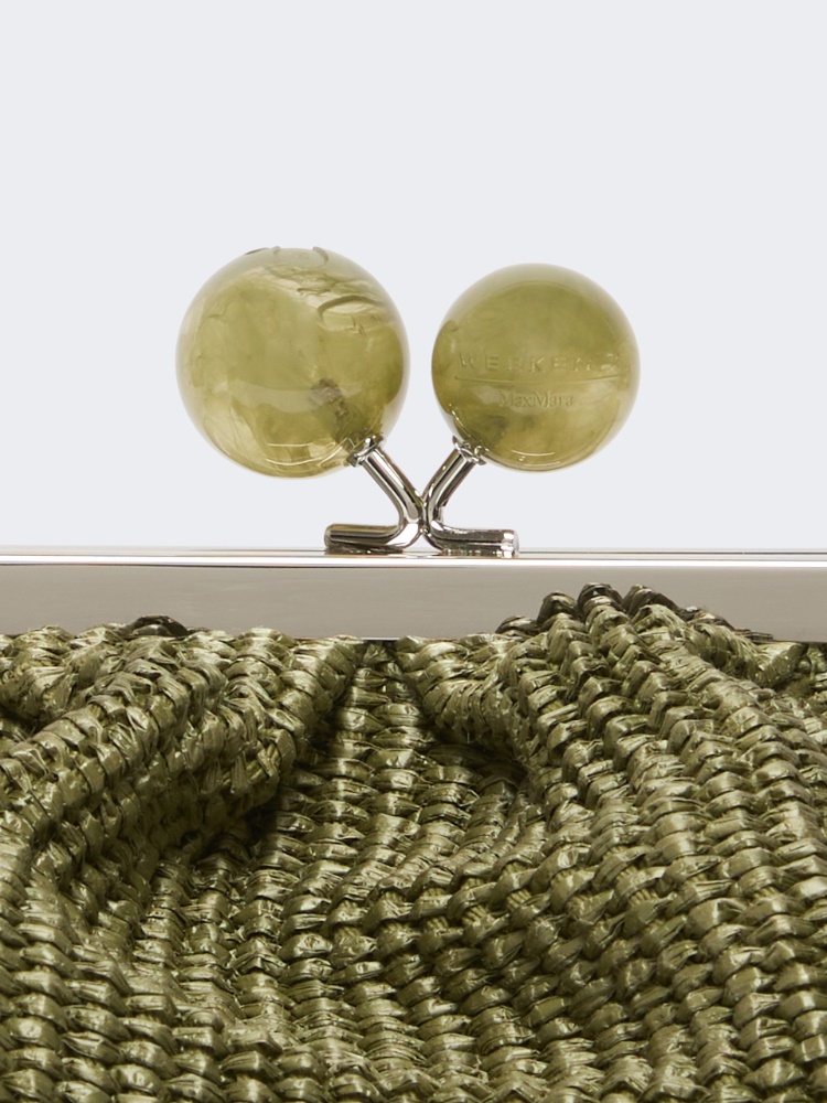 Medium raffia-effect Pasticcino bag - SAGE GREEN - 4