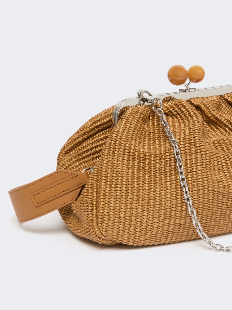 Medium raffia-effect Pasticcino bag - TANGERINE - 3