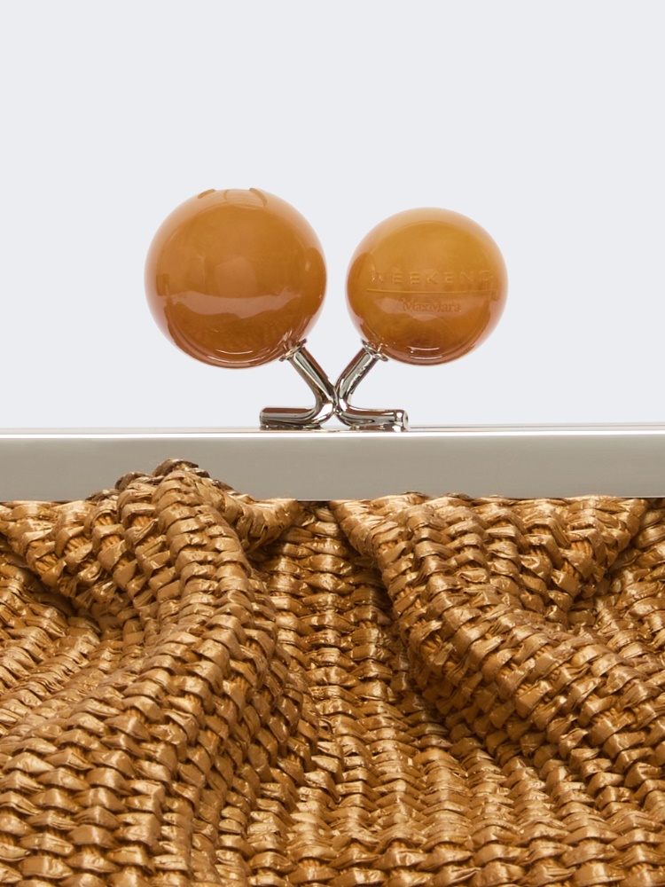 Medium raffia-effect Pasticcino bag - TANGERINE - 4