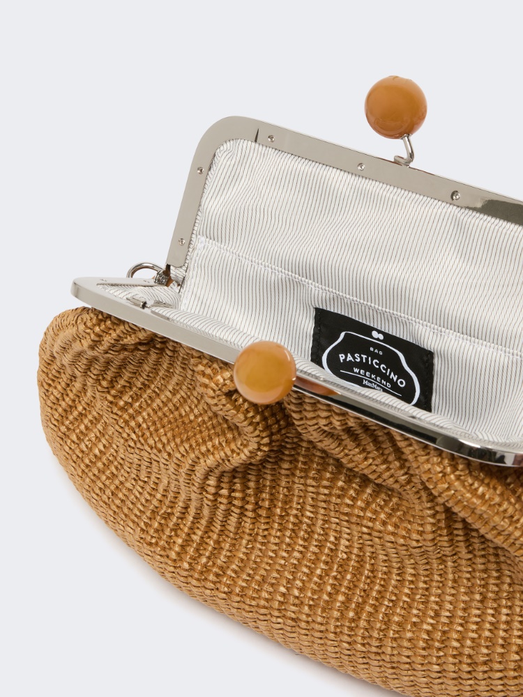 Medium raffia-effect Pasticcino bag - TANGERINE - 5