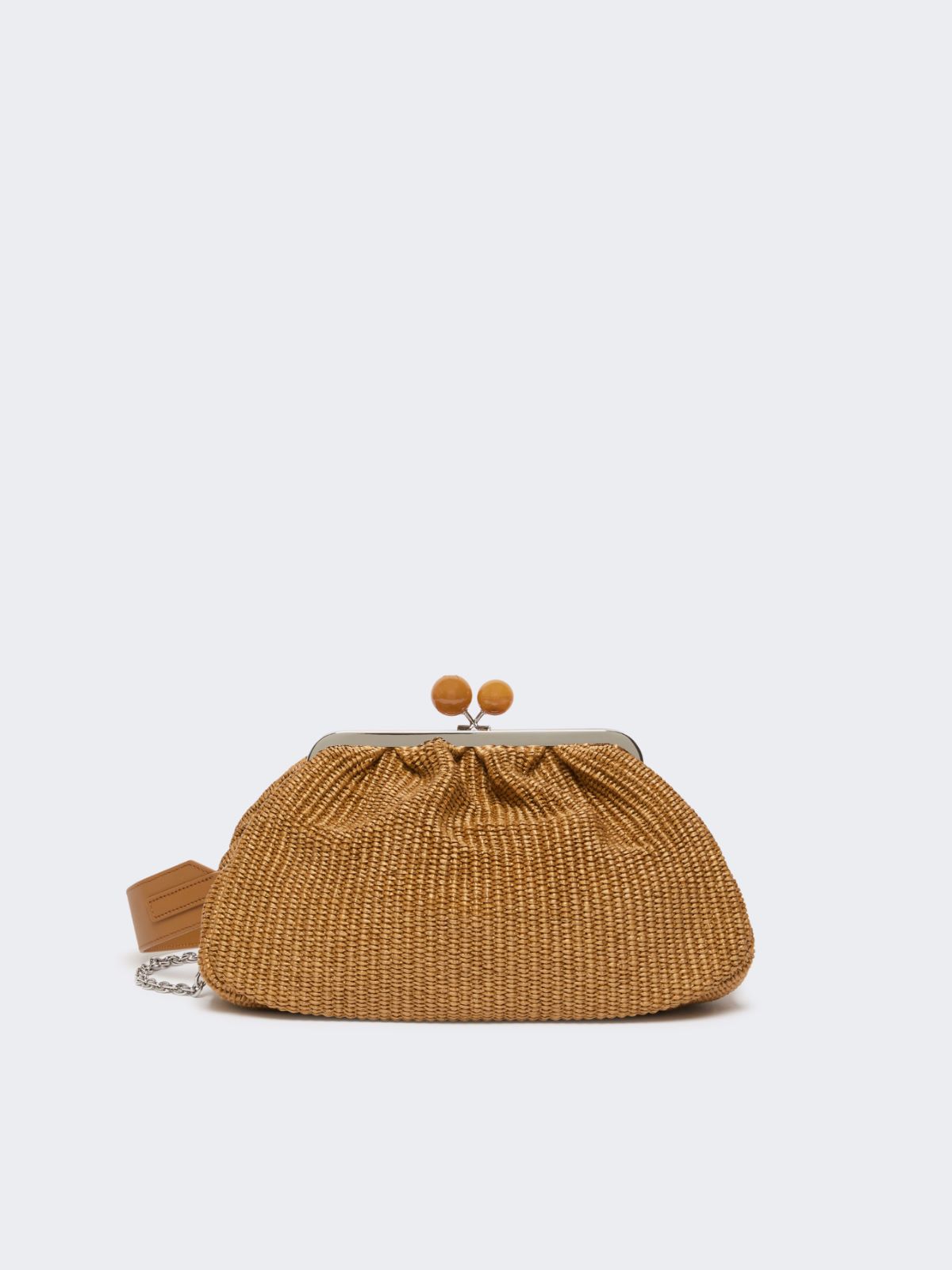 Medium raffia-effect Pasticcino bag - TANGERINE