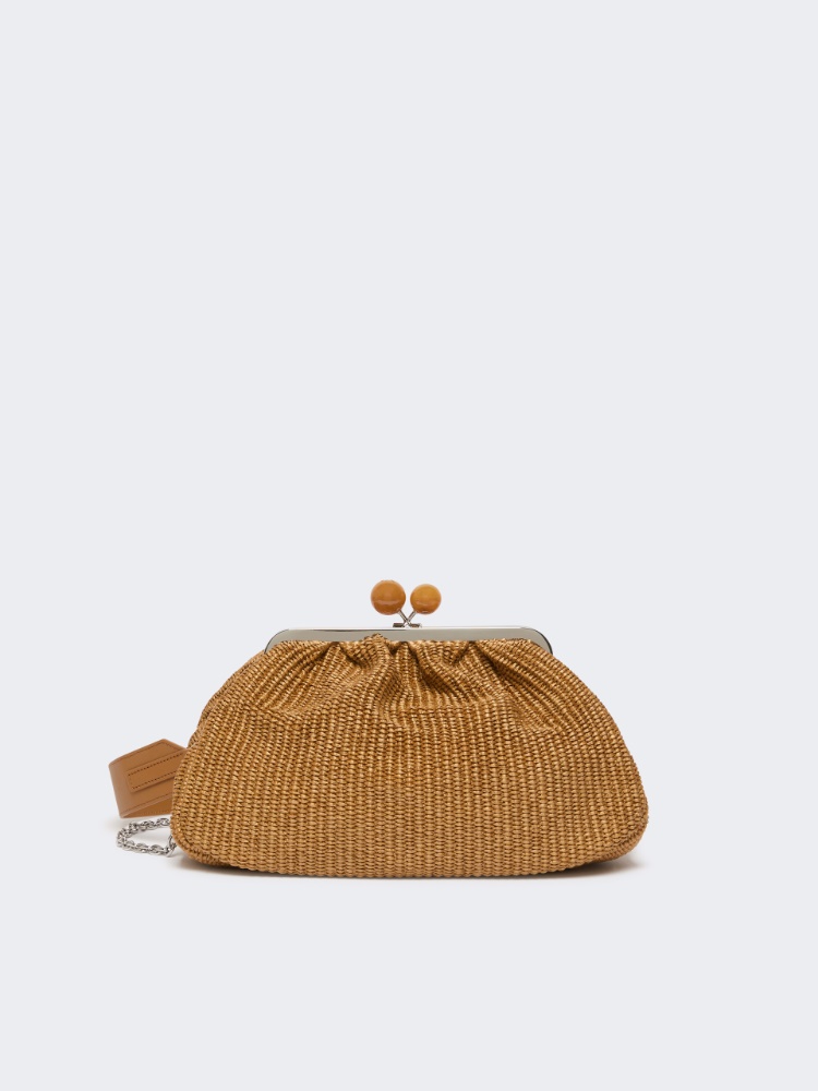 Medium raffia-effect Pasticcino bag - TANGERINE