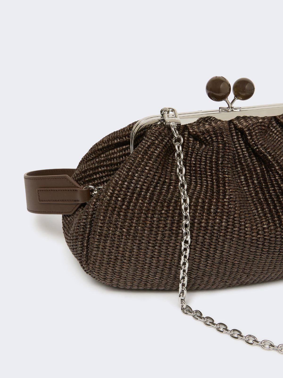 Medium raffia-effect Pasticcino bag - DARK BROWN - Max Mara - 3