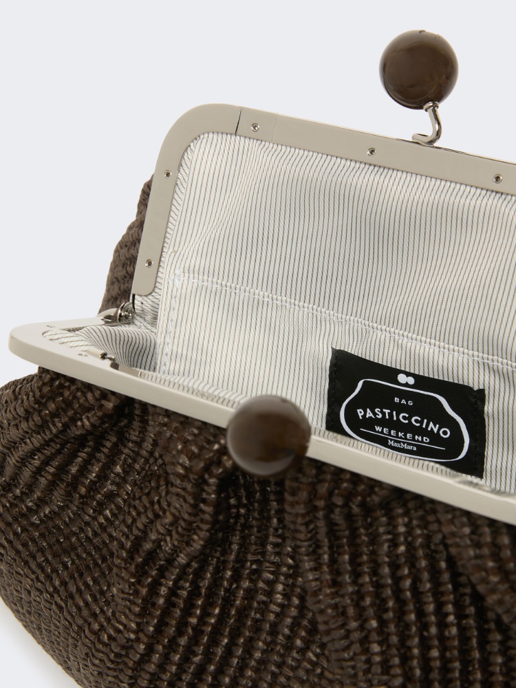 Medium raffia-effect Pasticcino bag - DARK BROWN - Max Mara - 5