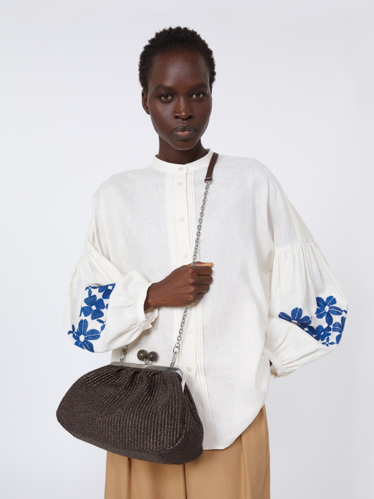 Medium raffia-effect Pasticcino bag - DARK BROWN - Max Mara - 6