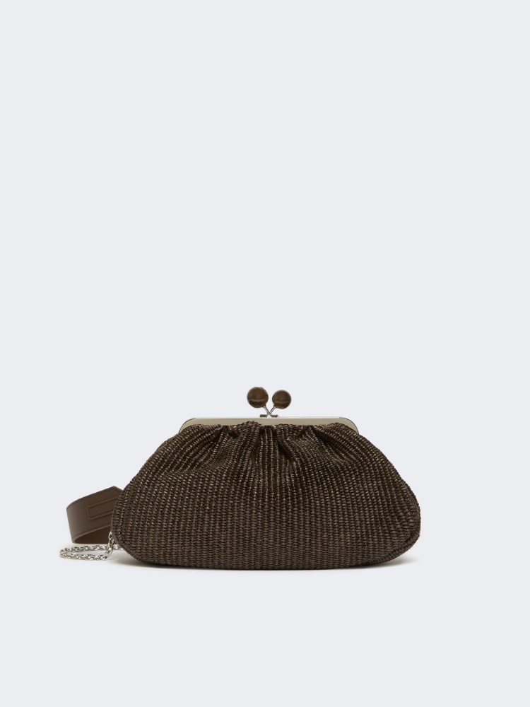 Medium raffia-effect Pasticcino bag - DARK BROWN - Max Mara