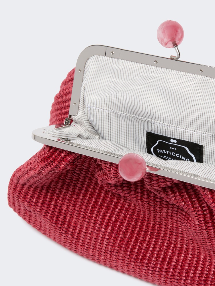 Pasticcino Bag moyen effet raphia - VIEUX ROSE - 5