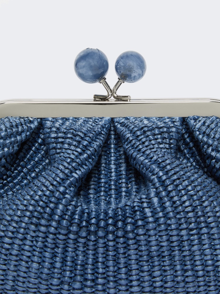 Pasticcino Bag pequeño efecto rafia - AZUL AVIACION - 4