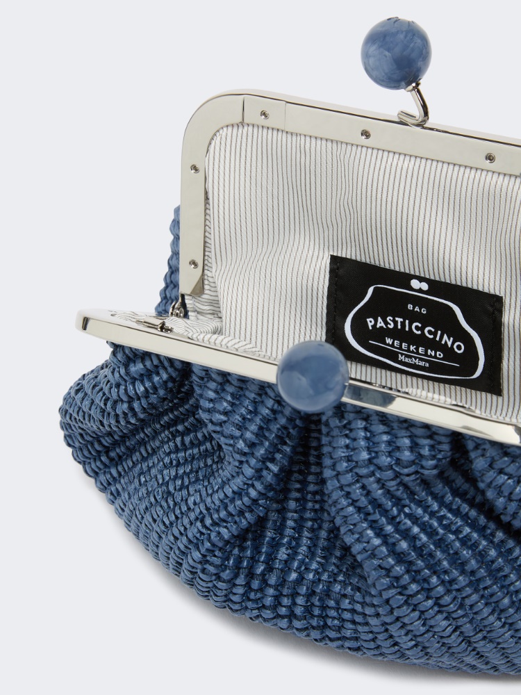 Pasticcino Bag pequeño efecto rafia - AZUL AVIACION - 5