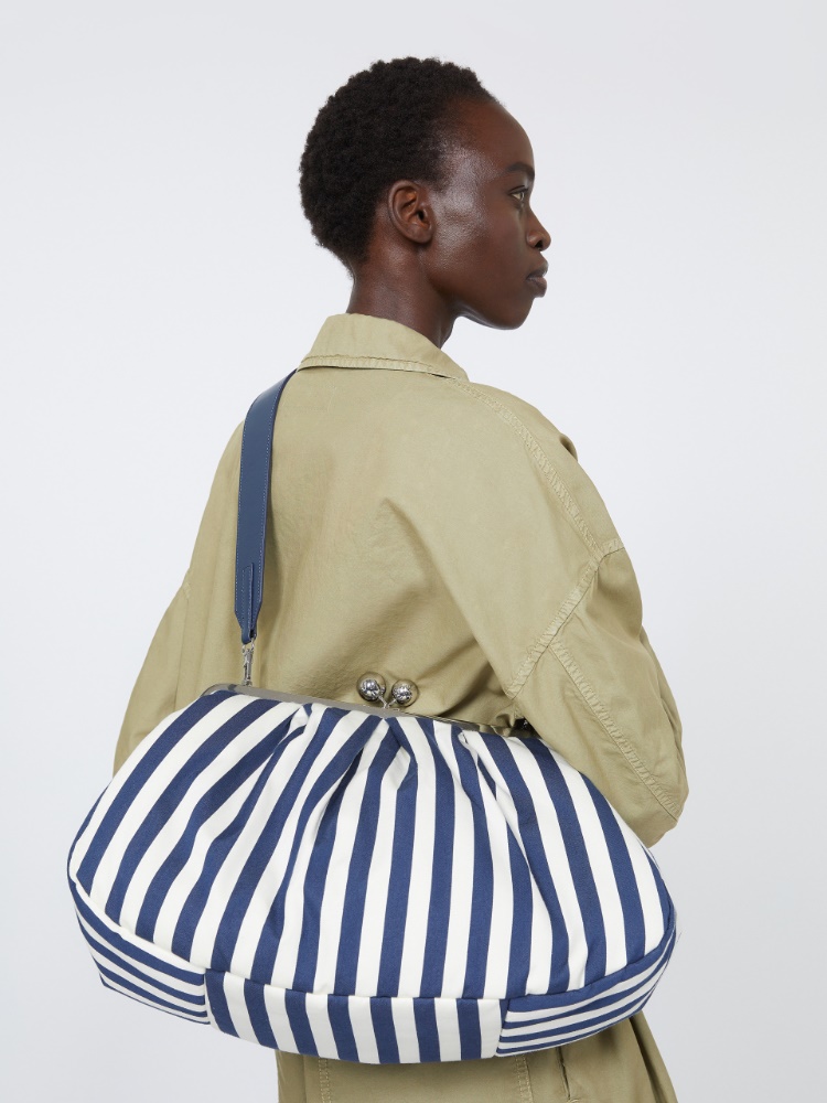 Large striped cotton Pasticcino bag - ULTRAMARINE - Max Mara