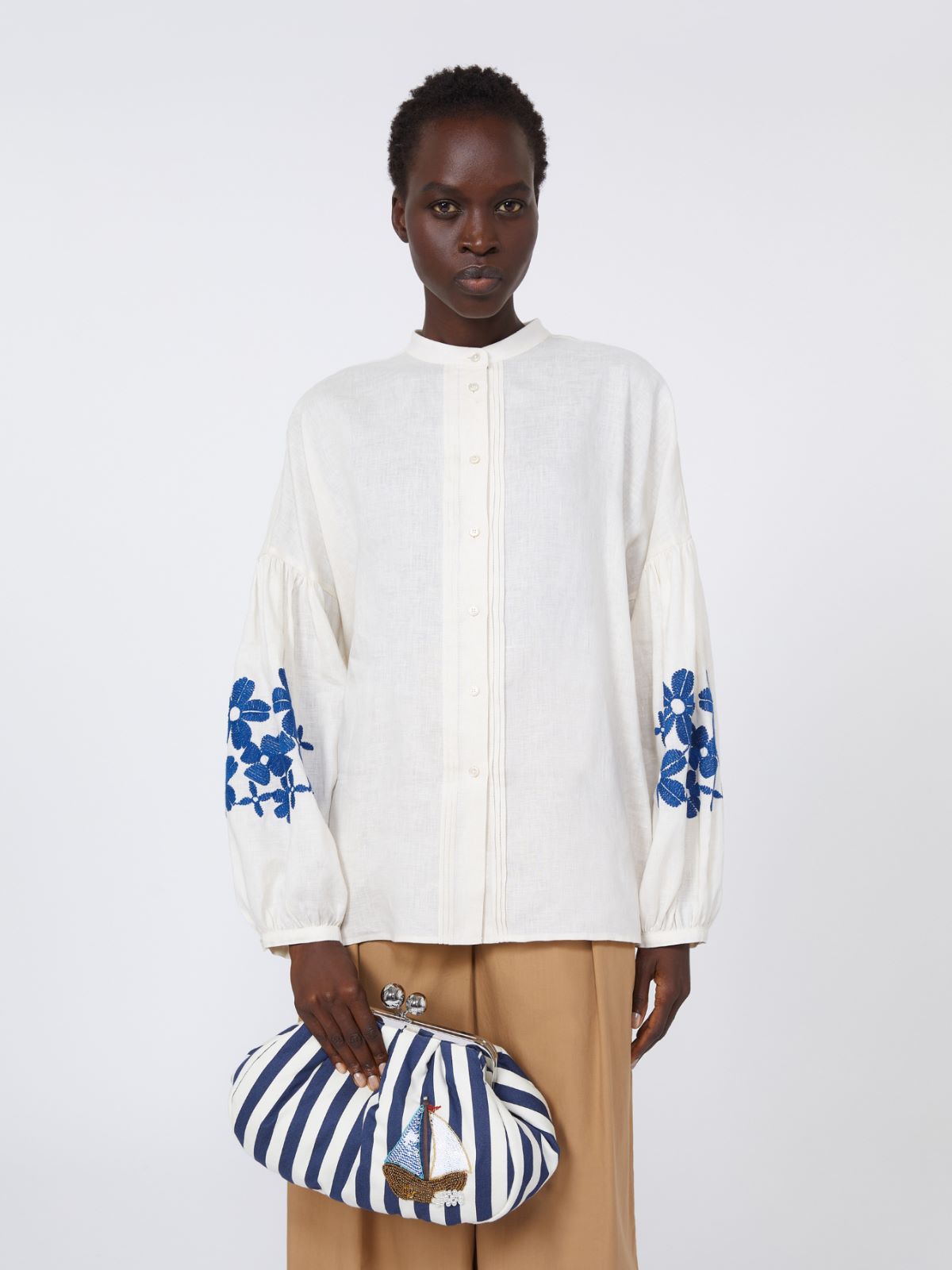 [ジェルズィーア] ストライプ ミディアム パスティチーノ バッグ - CORNFLOWER BLUE - 6