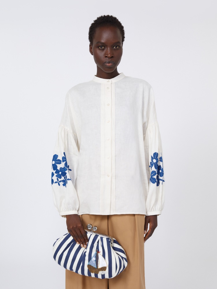 [ジェルズィーア] ストライプ ミディアム パスティチーノ バッグ - CORNFLOWER BLUE