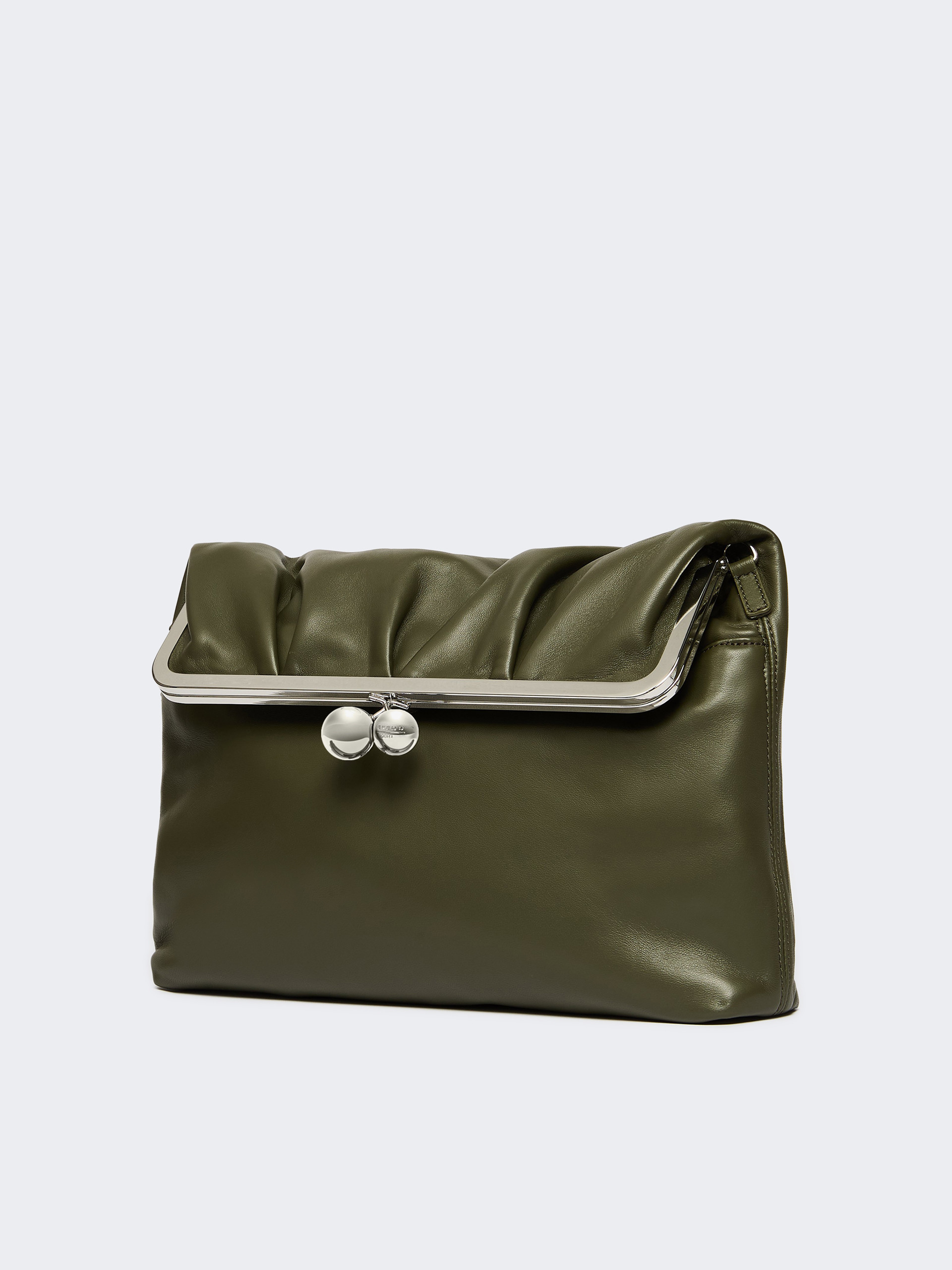 Shiny Nappa leather envelope Pasticcino Bag - DARK GREEN - Max Mara - 2