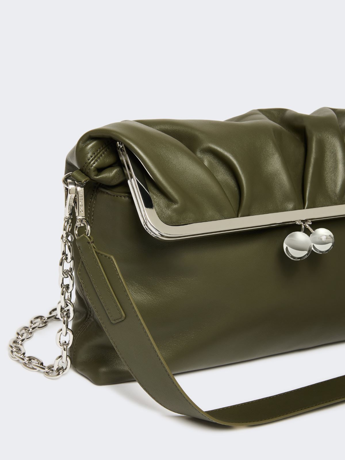 Shiny Nappa leather envelope Pasticcino Bag - DARK GREEN - Max Mara - 6