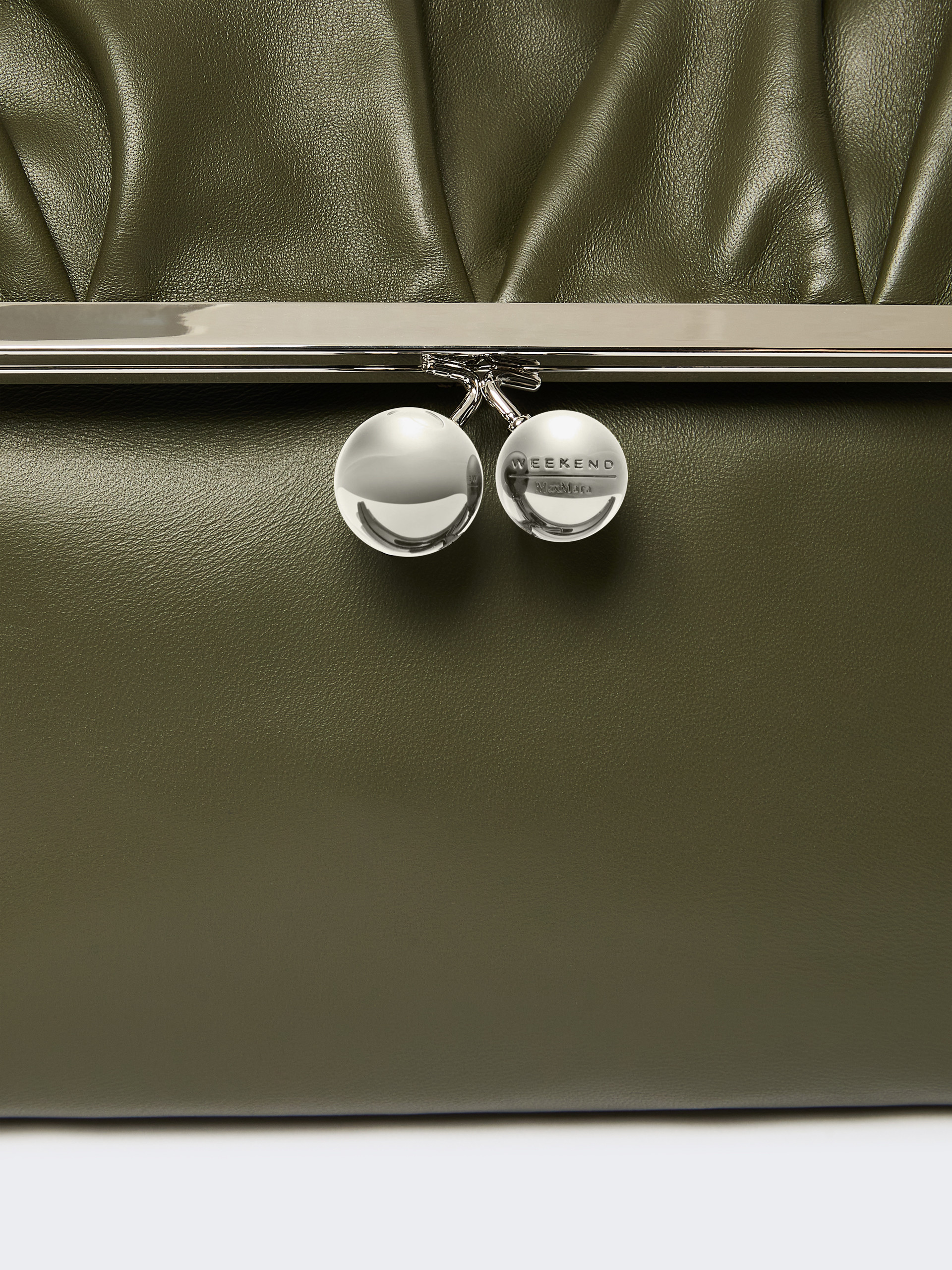 Shiny Nappa leather envelope Pasticcino Bag - DARK GREEN - Max Mara - 4