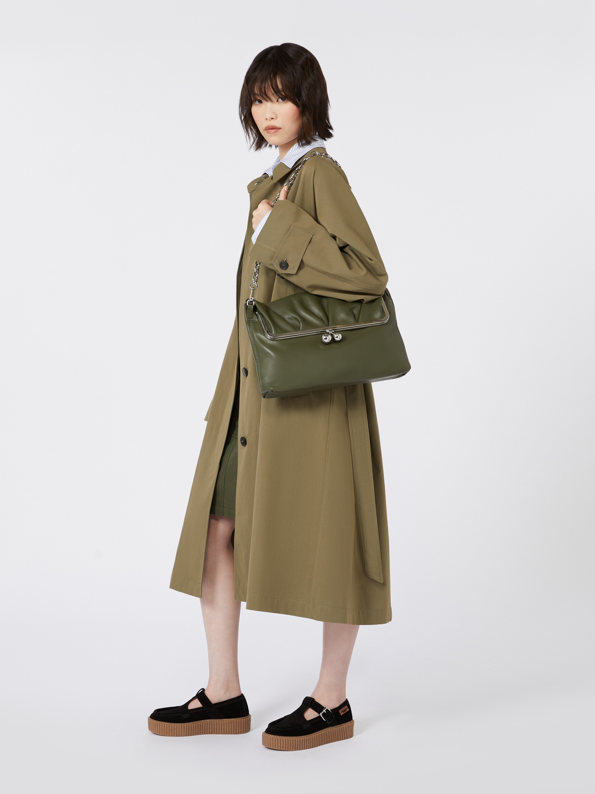 Shiny Nappa leather envelope Pasticcino Bag - DARK GREEN - Max Mara - 6