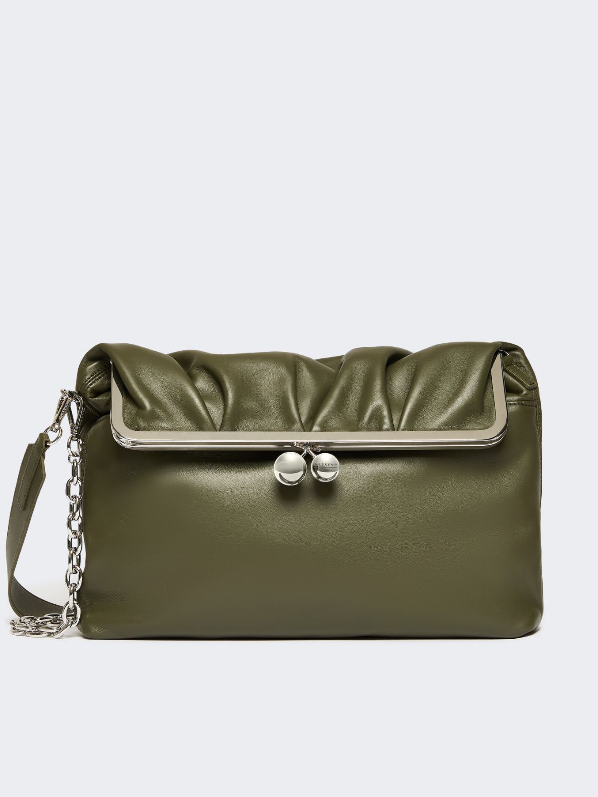 Shiny Nappa leather envelope Pasticcino Bag - DARK GREEN - Max Mara - 12