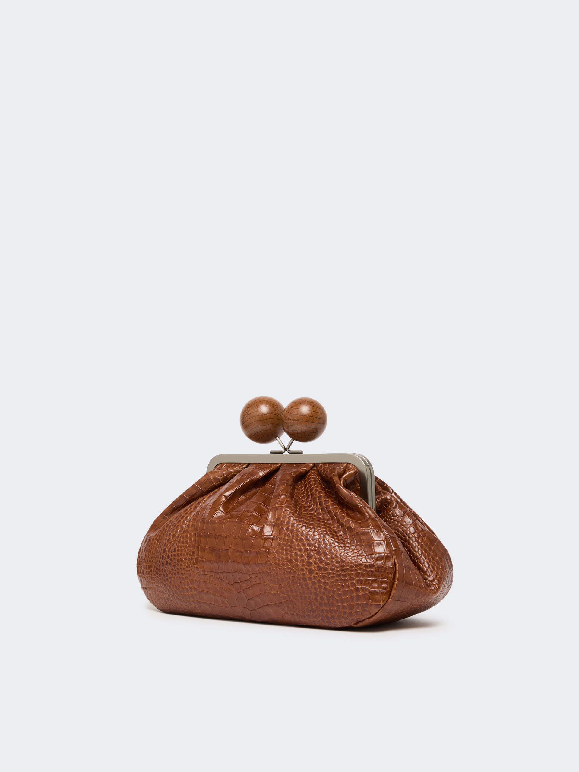 Medium crocodile-print leather Pasticcino Bag - RED BROWN - Max Mara - 2