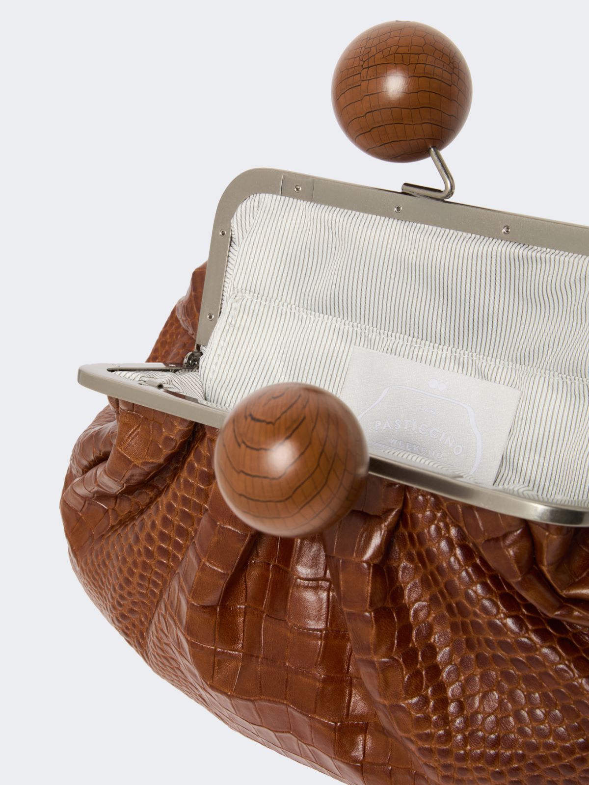 Medium crocodile-print leather Pasticcino Bag - RED BROWN - Max Mara - 6