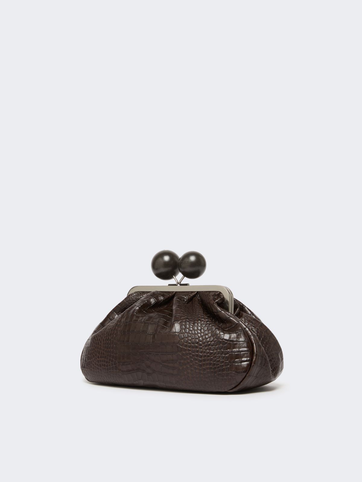 Medium crocodile-print leather Pasticcino Bag - DARK BROWN - Max Mara - 6