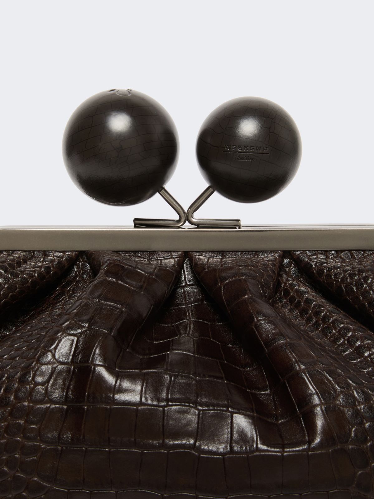 Medium crocodile-print leather Pasticcino Bag - DARK BROWN - Max Mara - 6