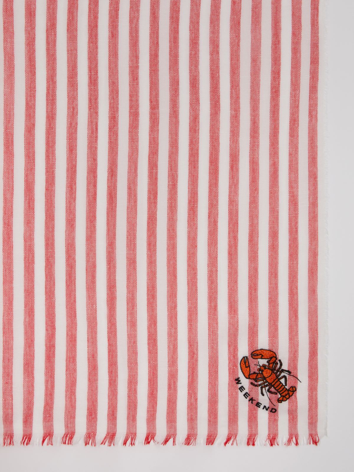 [ペラ] リネン コットン ストール - RED - 2