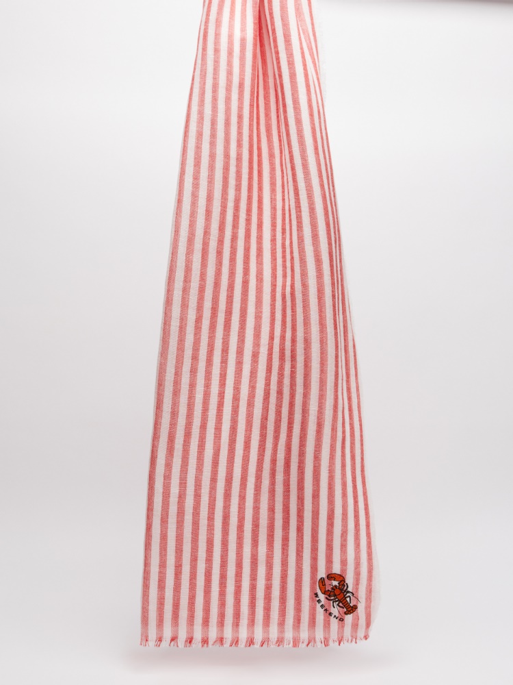 [ペラ] リネン コットン ストール - RED - 1