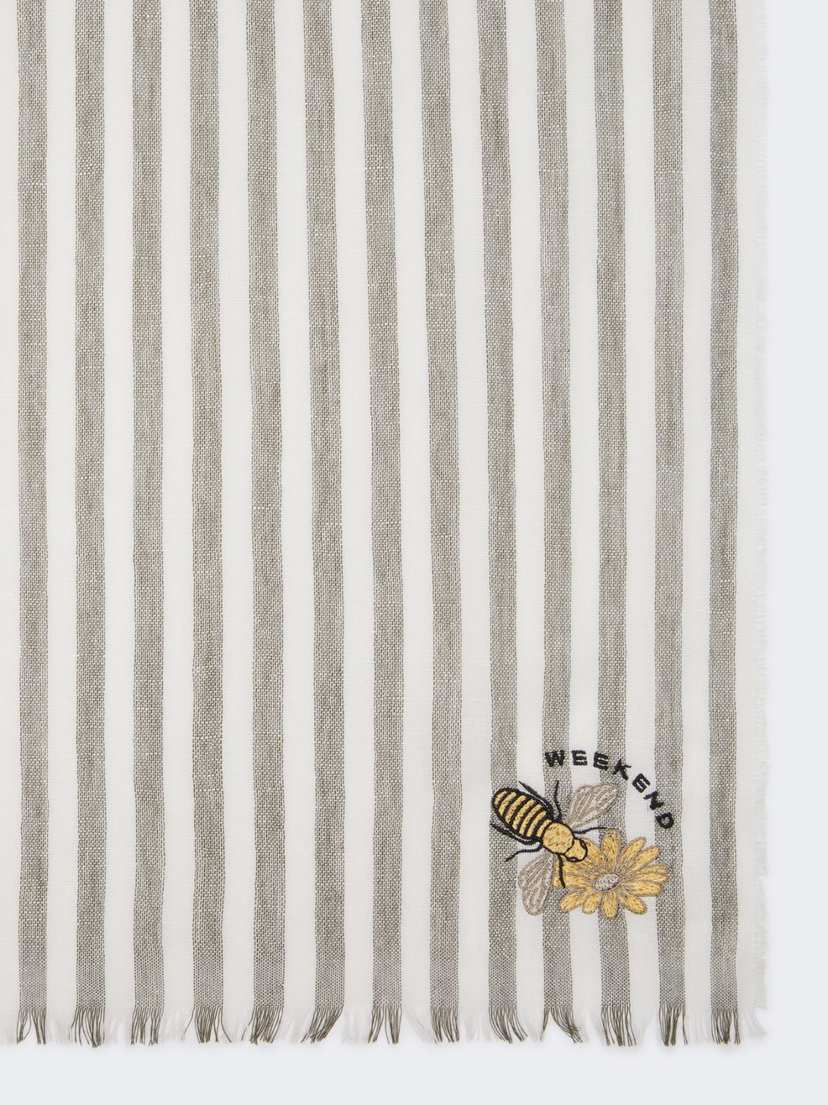 Stole in linen and cotton - KAKI - Max Mara - 6