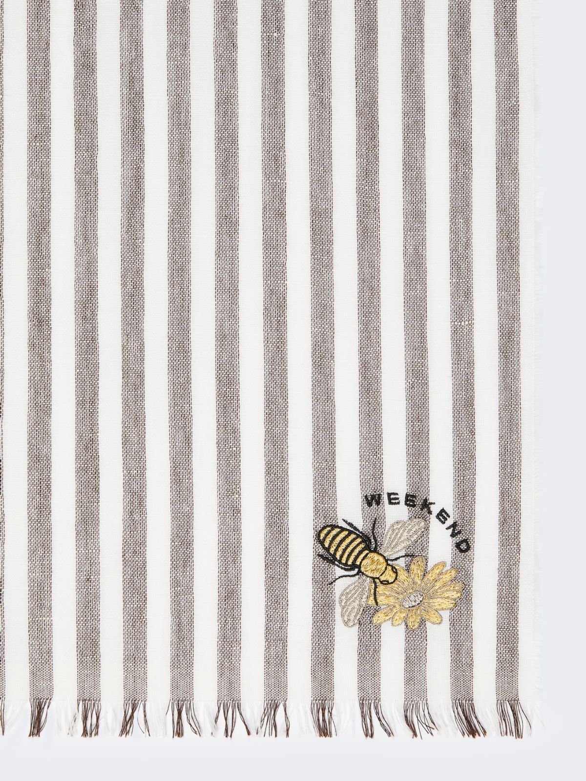 Stole in linen and cotton - DARK BROWN - Max Mara - 6