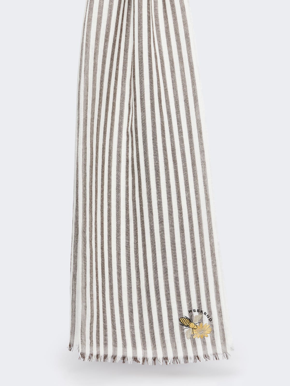 Stole in linen and cotton - DARK BROWN - Max Mara - 6