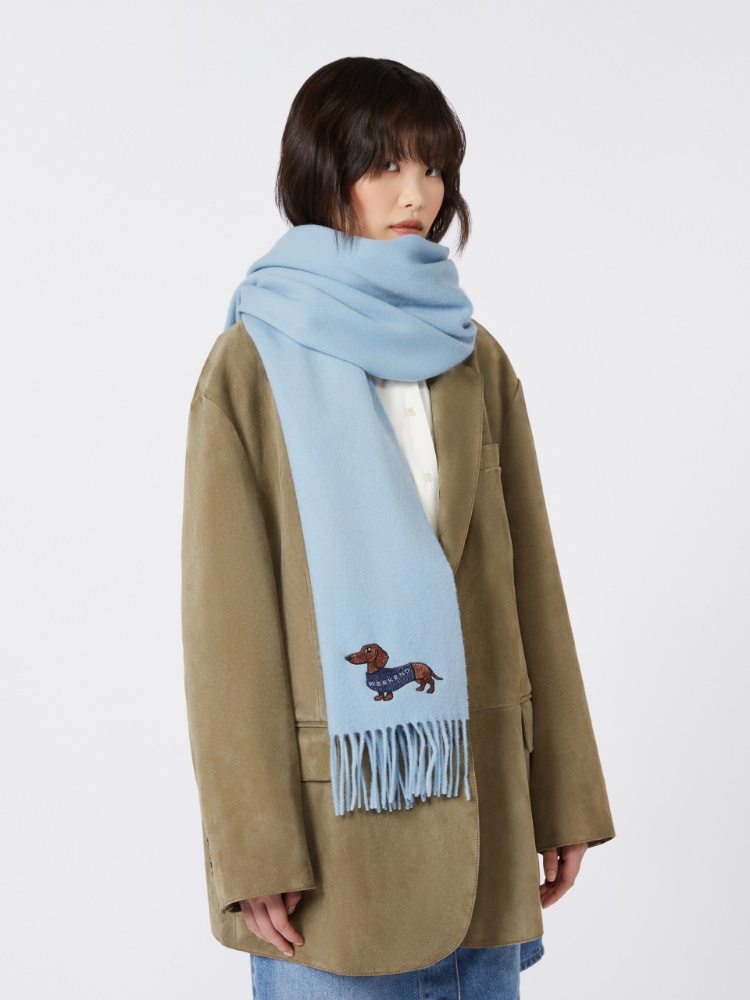 Wool and cashmere stole - LIGHT BLUE - Max Mara