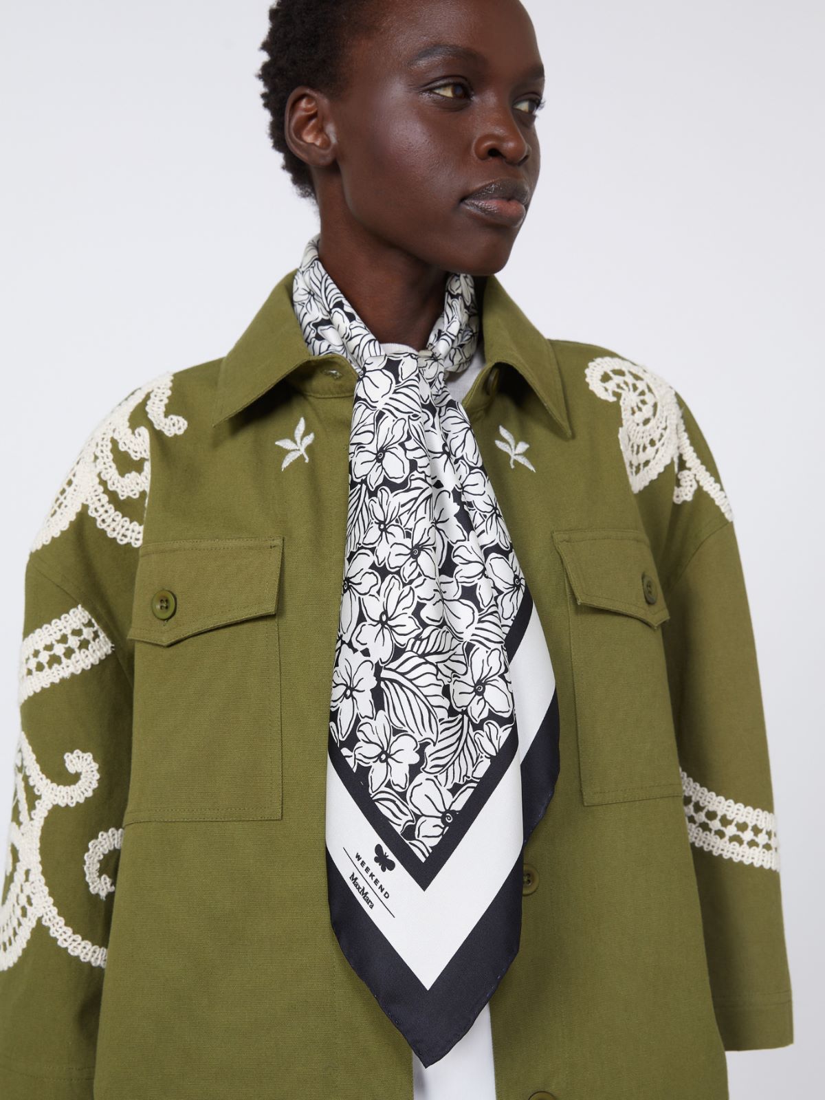 Printed silk foulard - OPTICAL WHITE - Max Mara - 4