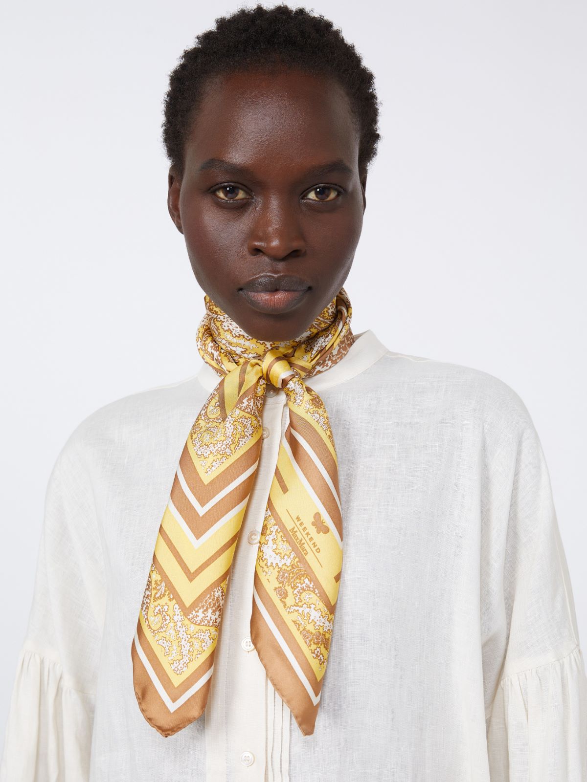 Printed silk foulard - GREEN - Max Mara - 4