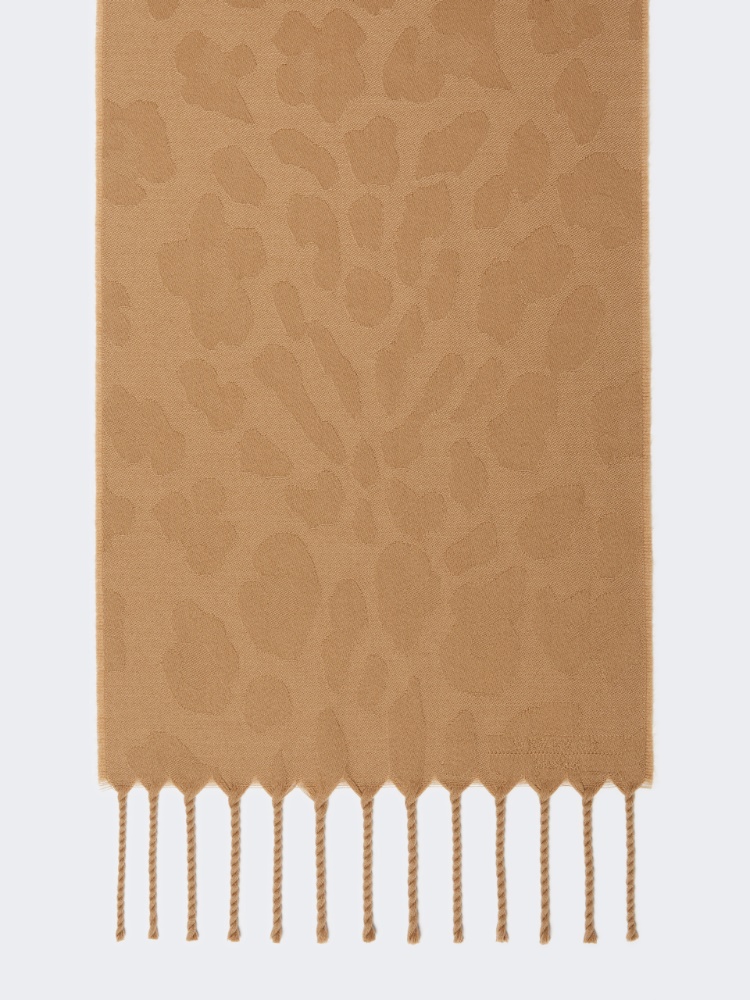 Jacquard wool stole - BEIGE - Max Mara