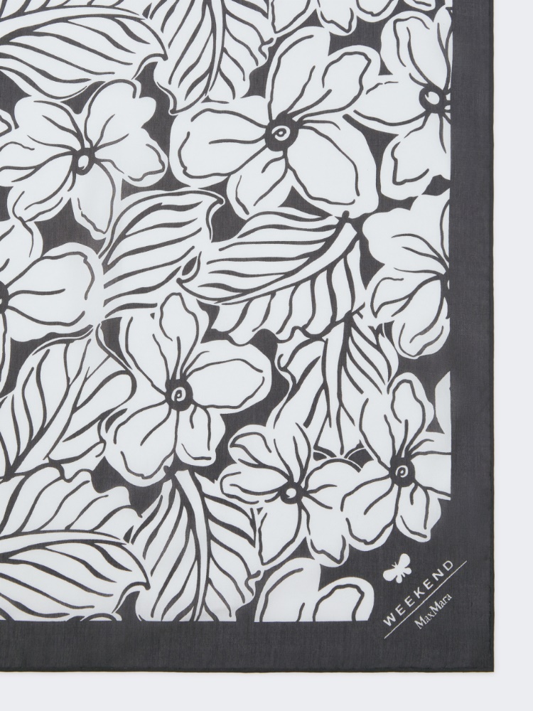 Modal and silk maxi square - OPTICAL WHITE - Max Mara - 2