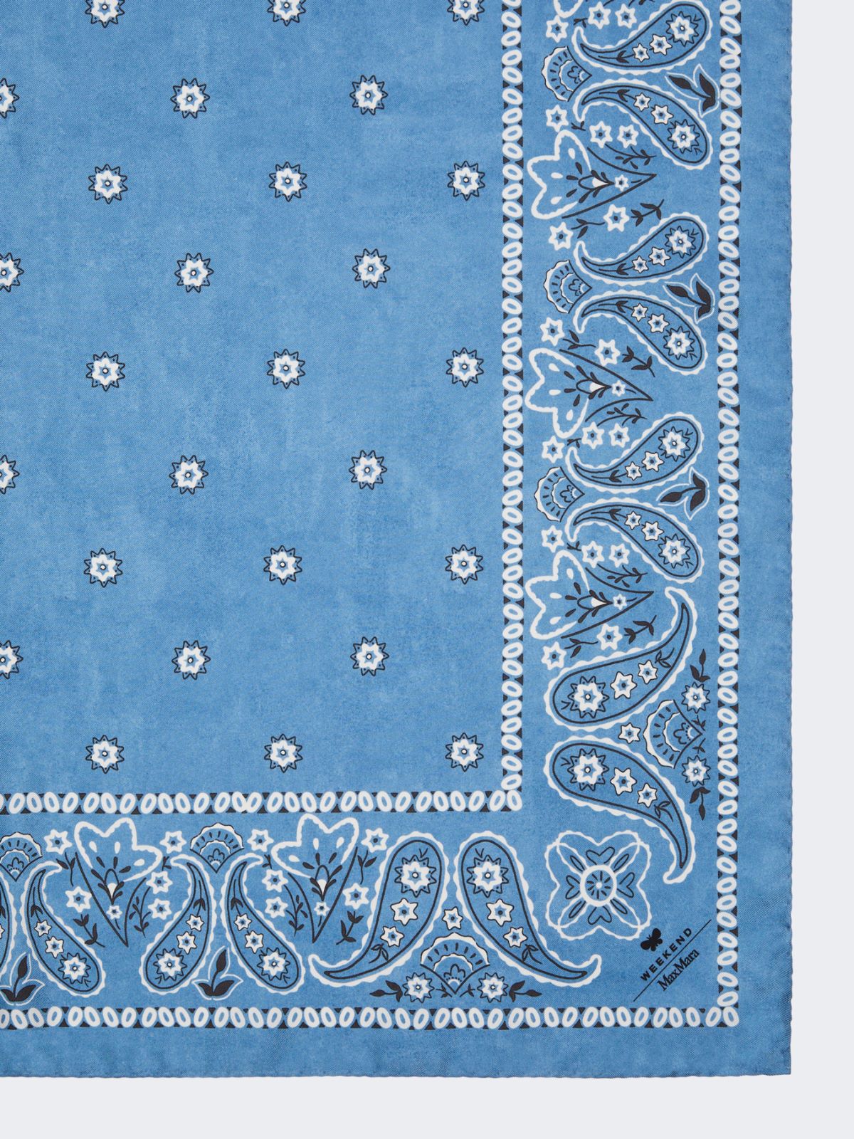 Bandanna print silk foulard - LIGHT BLUE - 2